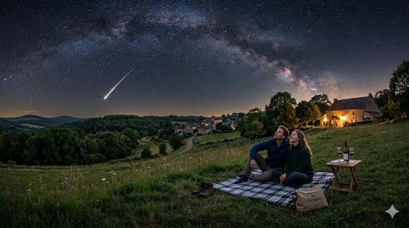 Sterrenhemel boven het Franse platteland